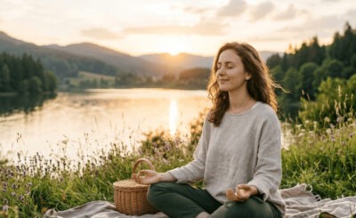 Chica meditando